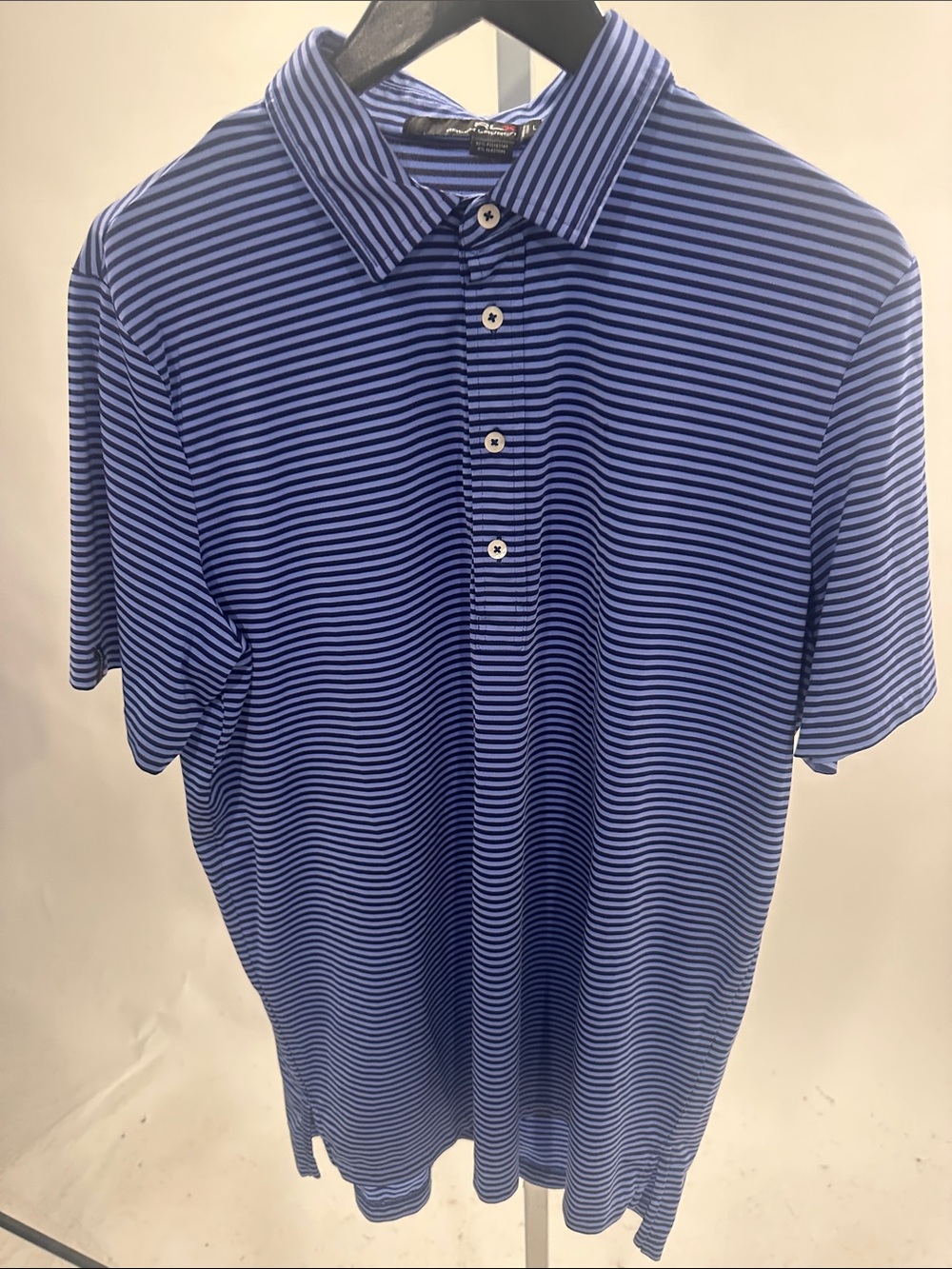 RLX Ralph Lauren Men's Blue Striped Polo Shirt